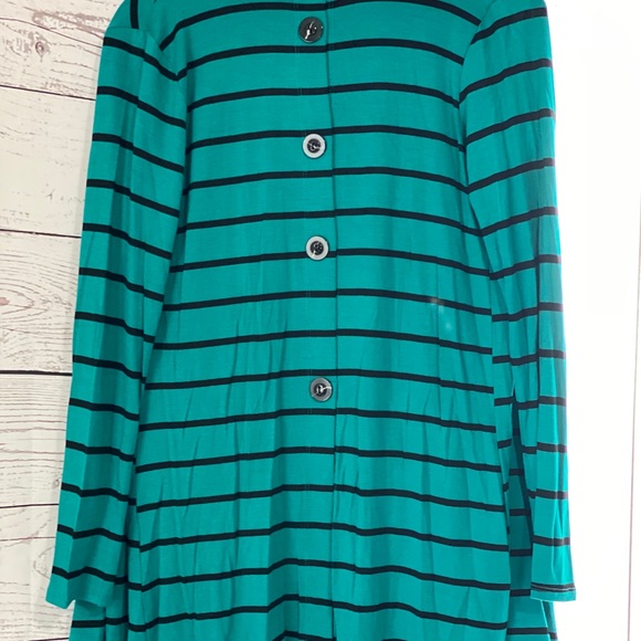 Emerald Green and black Waterfall Cardigan - Picture 5 of 7